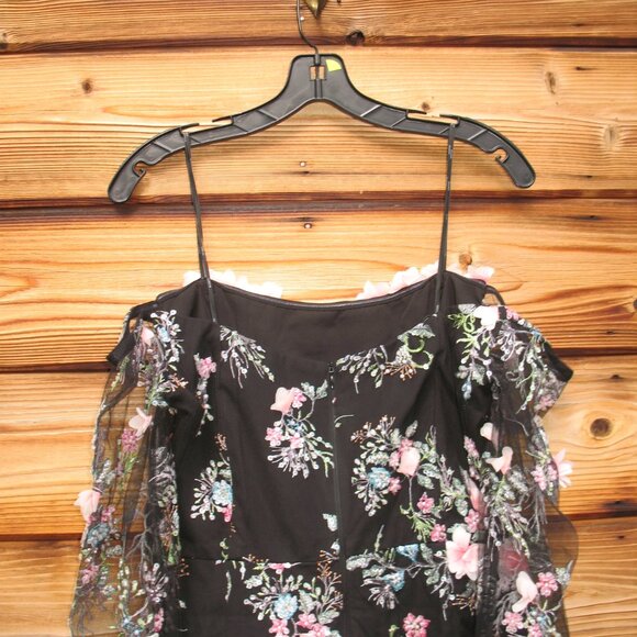 NWT Elliatt Gaia Black Floral Mini Dress Size L - Picture 11 of 15